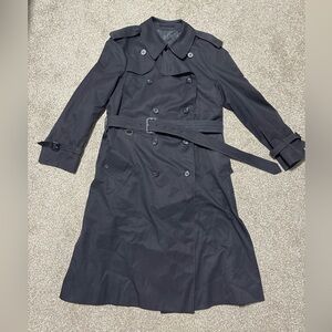 Vintage AQUASCUTUM  Aqua 5 Men's Black‎ Trench Coat Size 40 R Medium
